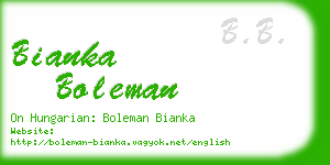 bianka boleman business card